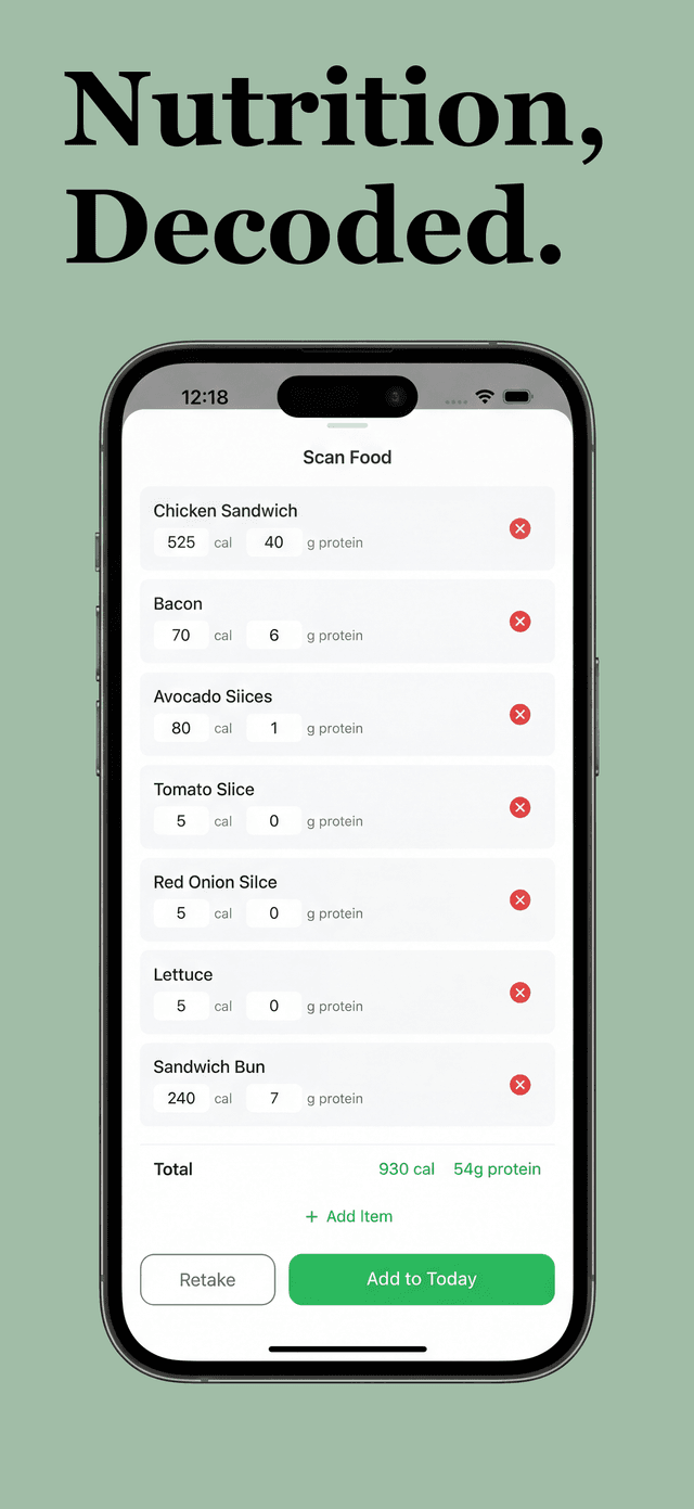 GLP Compass AI Food Scanner - Instant calorie and macro breakdown