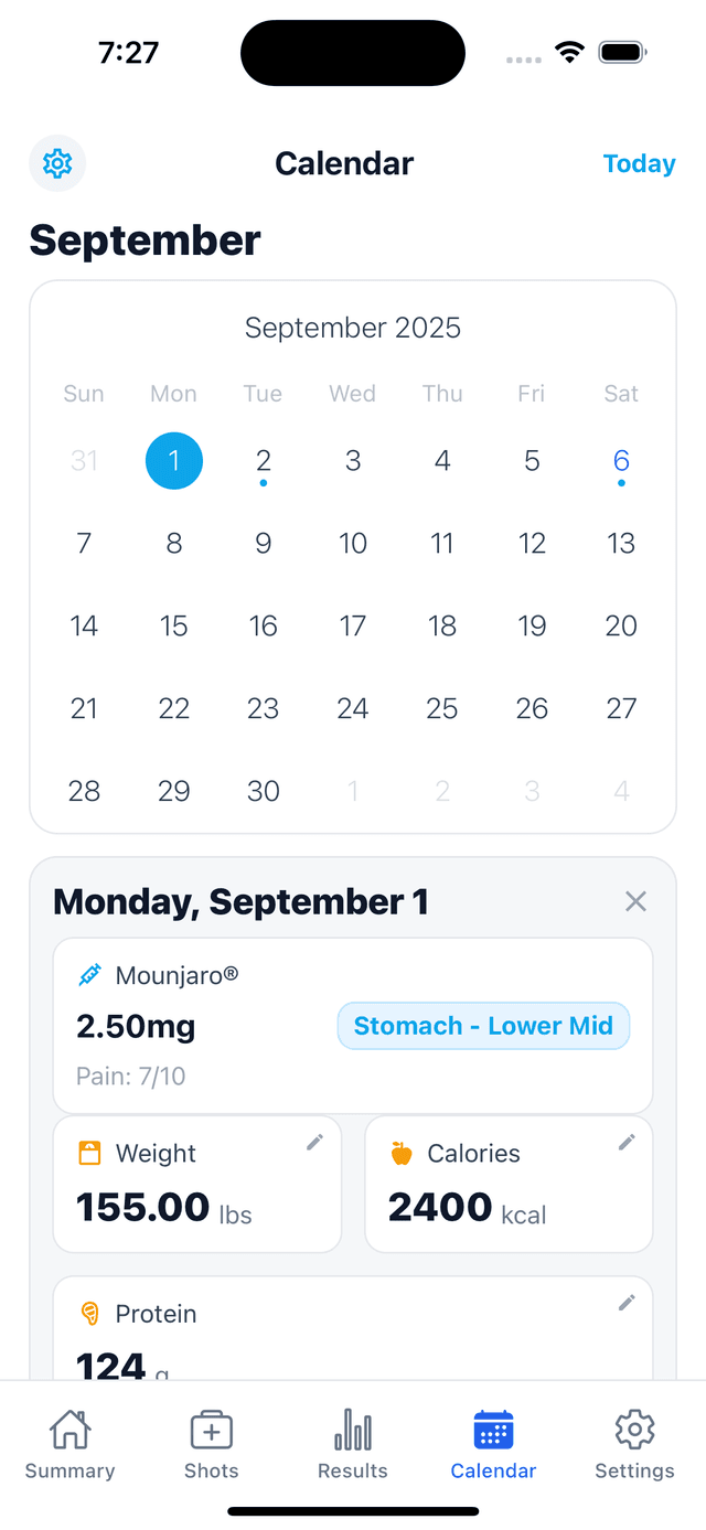 GLP Compass Countdown Timer - Days Until Next GLP-1 Shot Ozempic Wegovy Mounjaro Zepbound Injection Reminder